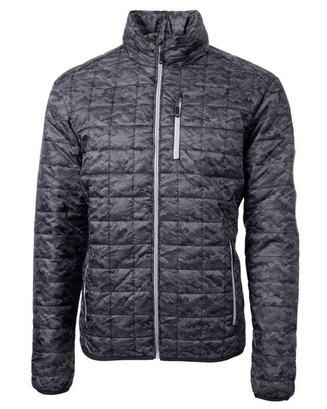 Cutter & Buck Men's Rainier Recycled Insulated Printed Puffer Full Zip Jacket