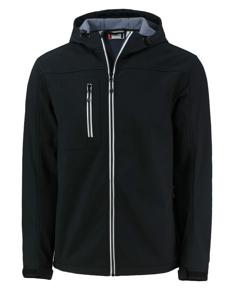 Clique Men's Telemark Recycled Stretch Softshell Full Zip Hooded Jacket