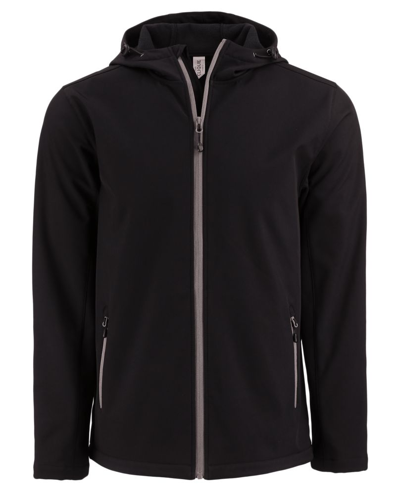 Clique Men's Tempo Recycled Stretch Softshell Full Zip Hooded Jacket