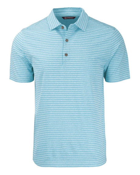Cutter & Buck Men's Forge Recycled Heather Stripe Four-Way Stretch Polo