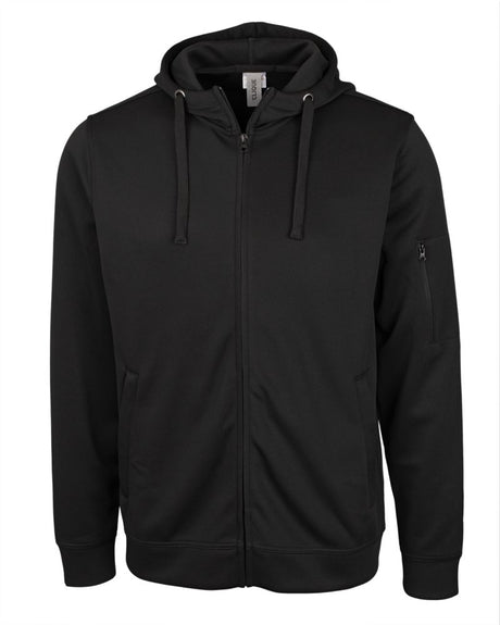 Clique Men's Lift Solution-dyed Performance Full Zip Hooded Sweatshirt
