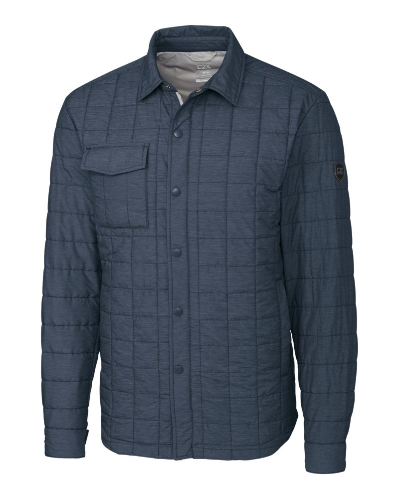 Cutter & Buck Men's Rainier Recycled Insulated Puffer Full Zip Shirt Jacket