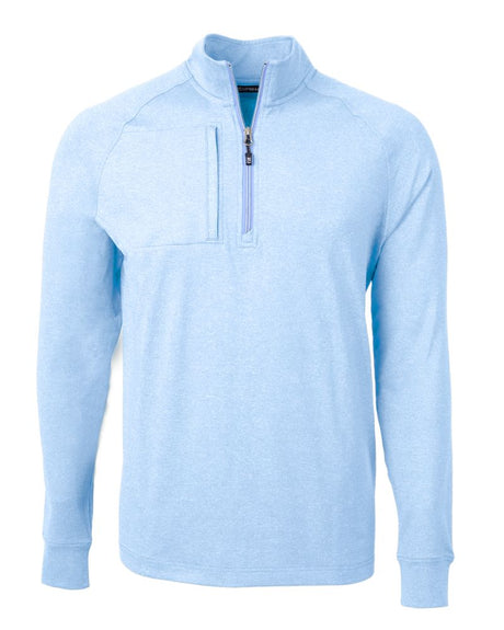 Cutter & Buck Men's Adapt Recycled Soft Knit Stretch Heathered Quarter Zip Pullover