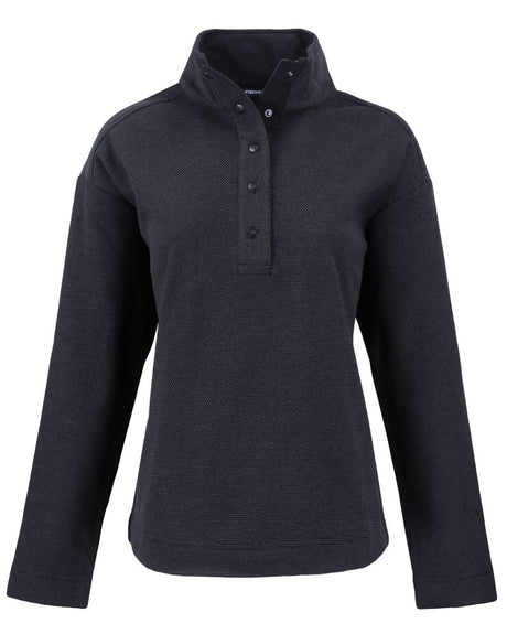 Cutter & Buck Women's Hunts Point Recycled Fleece Hybrid Snap Placket Pullover