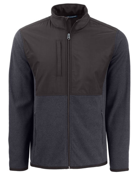 Cutter & Buck Men's Hunts Point Recycled Fleece Hybrid Full Zip Jacket