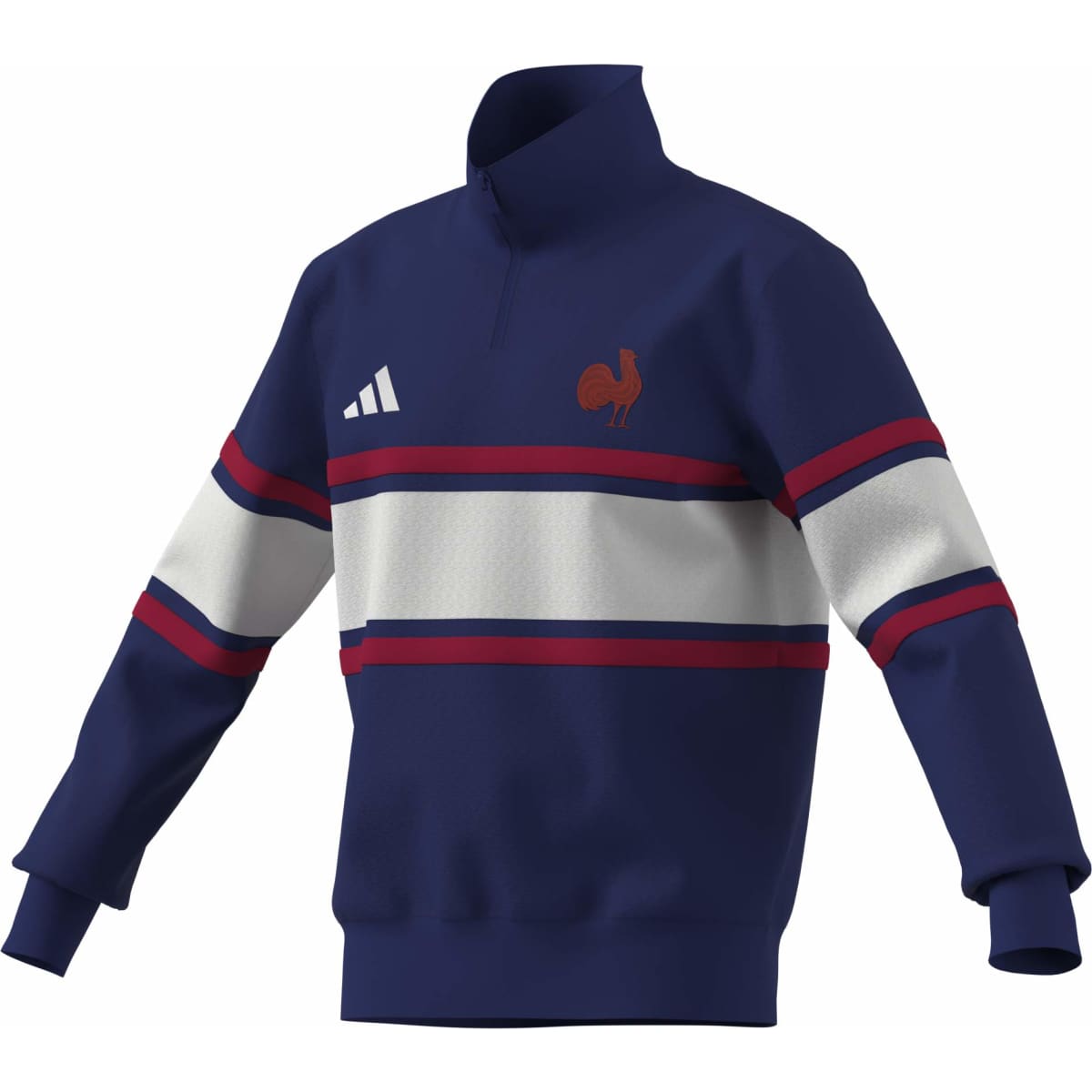 adidas Men's France Rugby Travel Quarter Zip Sweatshirt-1