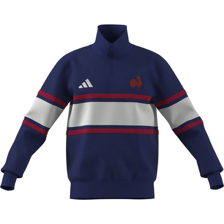 adidas Men's France Rugby Travel Quarter Zip Sweatshirt-2