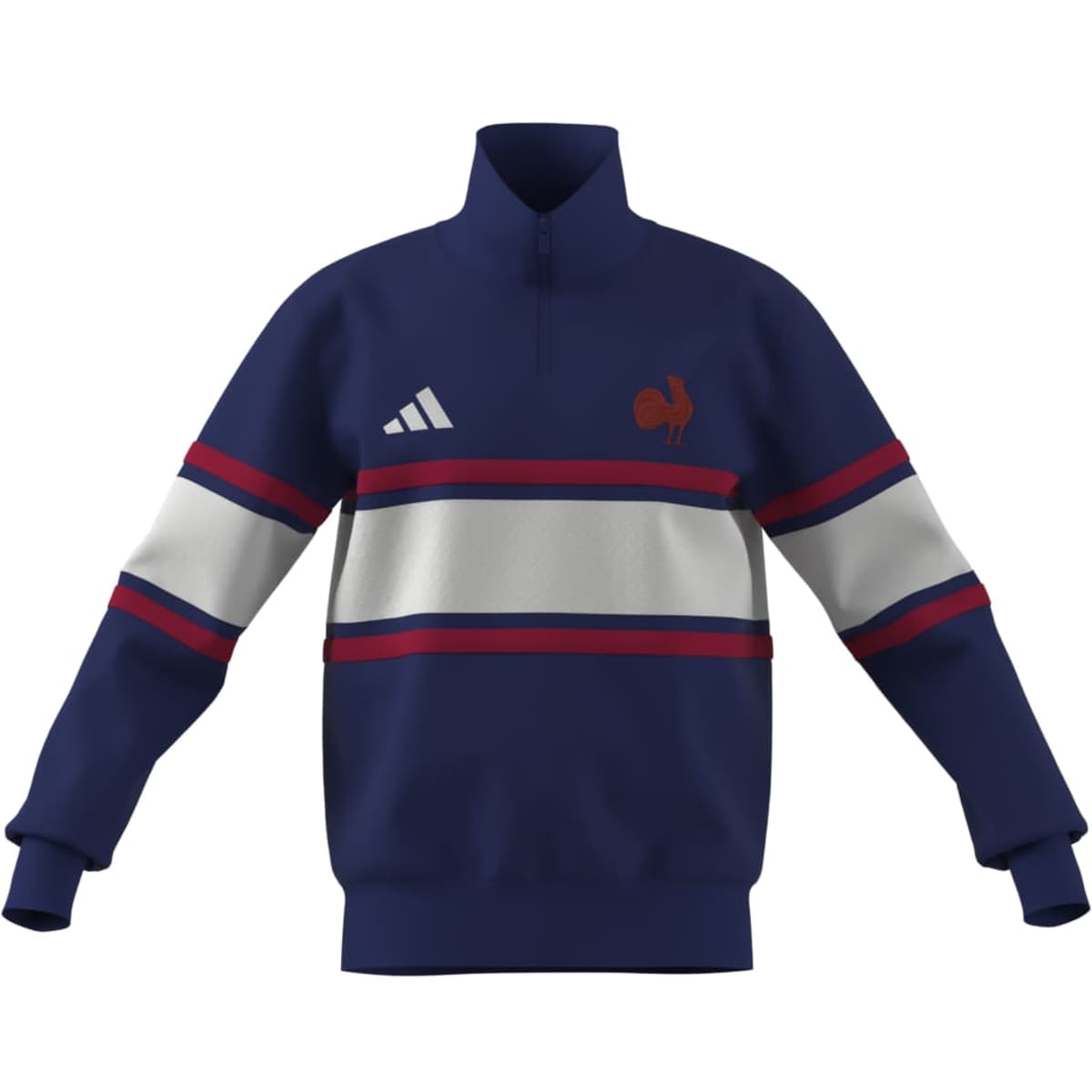 adidas Men's France Rugby Travel Quarter Zip Sweatshirt-4