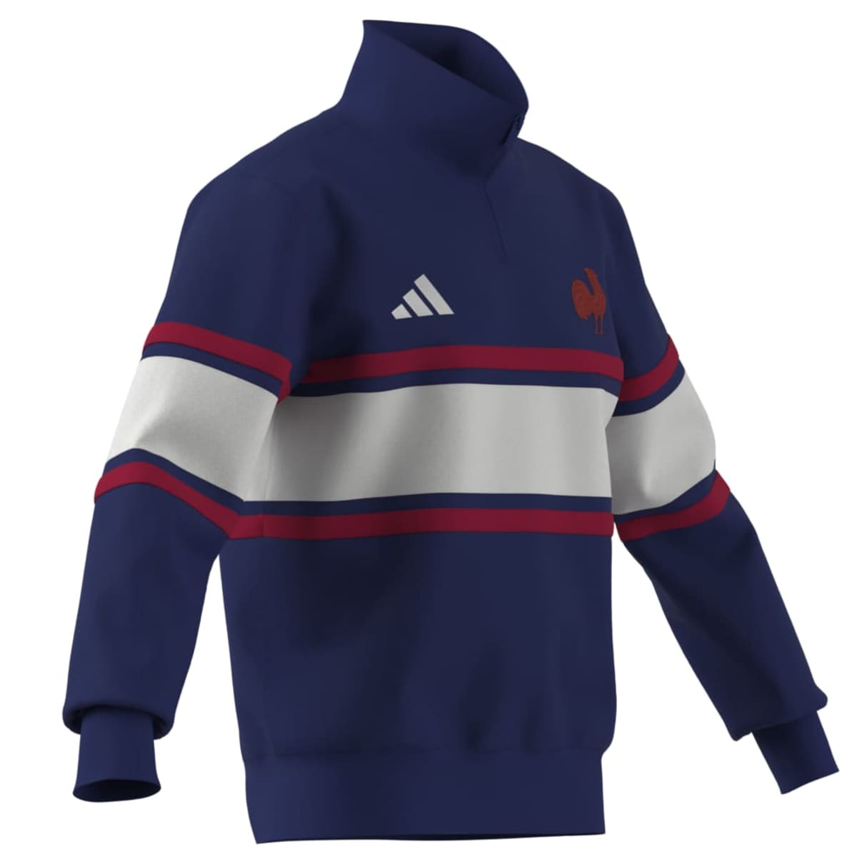 adidas Men's France Rugby Travel Quarter Zip Sweatshirt-5