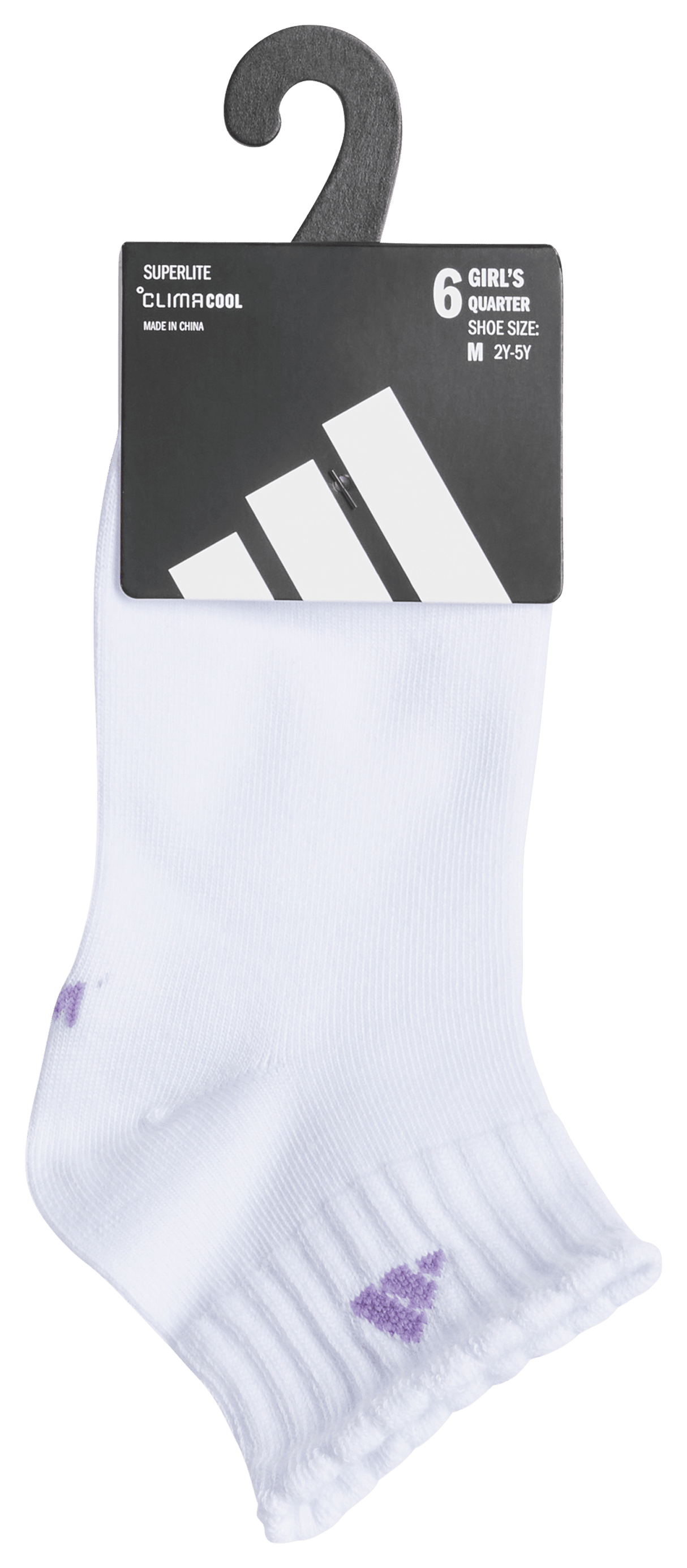 adidas Girl's Sport Fashion 6-Pack Quarter Sock-5