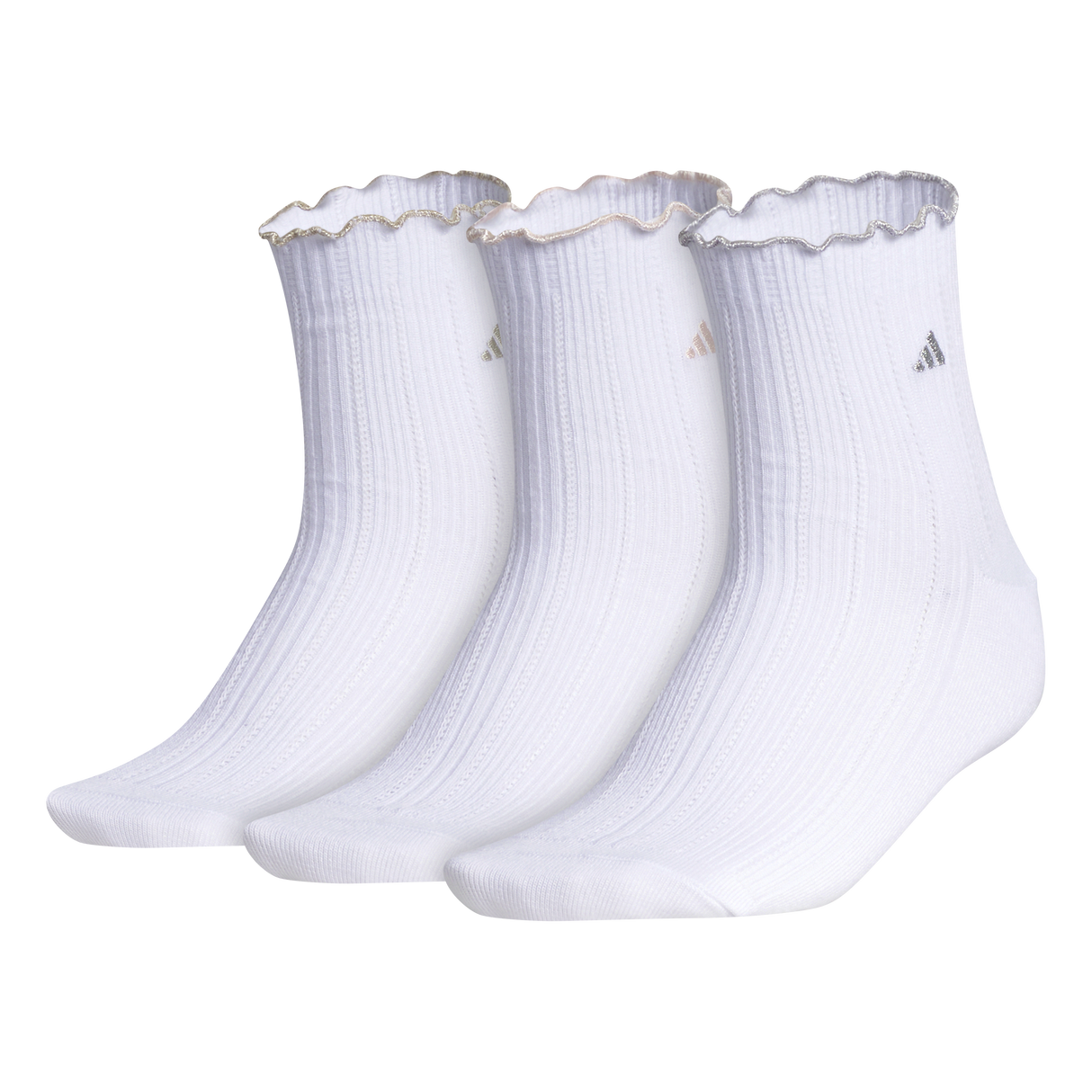 adidas Women's Performance Ruffle 3-Pack Quarter Sock-1