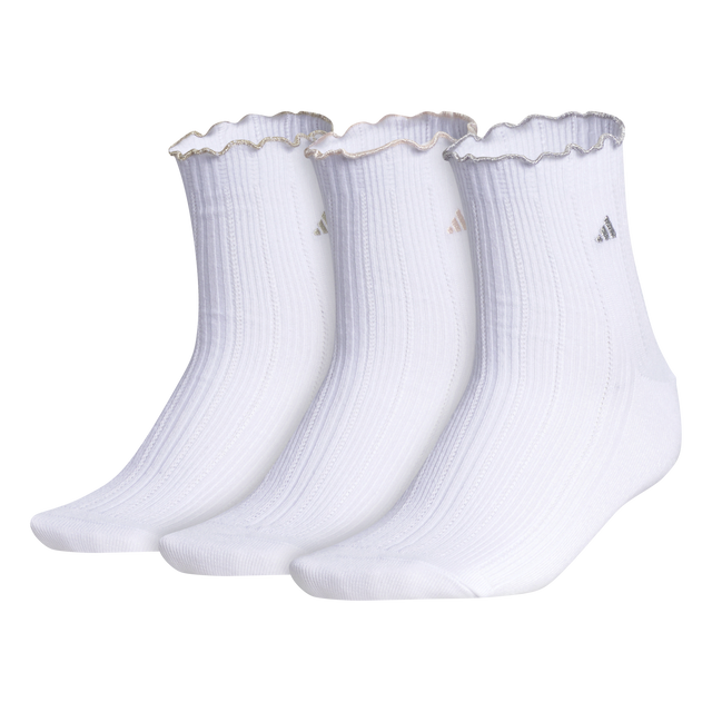 adidas Women's Performance Ruffle 3-Pack Quarter Sock-1
