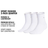 adidas Women's Performance Ruffle 3-Pack Quarter Sock-2