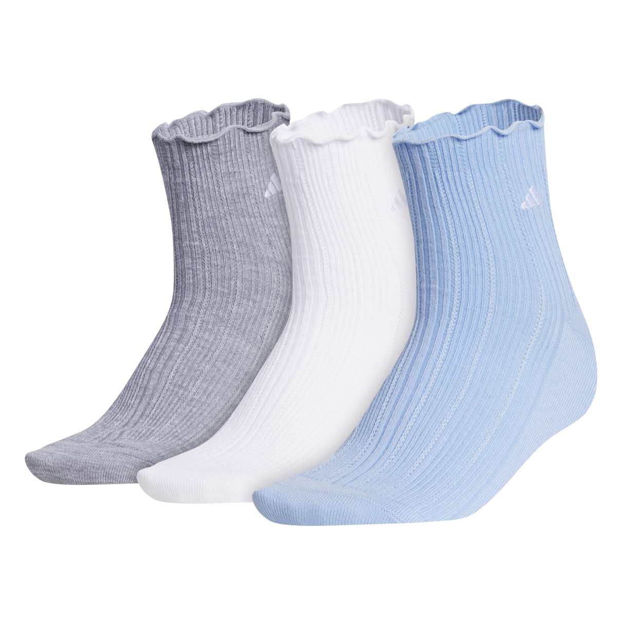 adidas Women's Performance Ruffle 3-Pack Quarter Sock-1