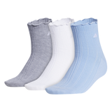 adidas Women's Performance Ruffle 3-Pack Quarter Sock-1