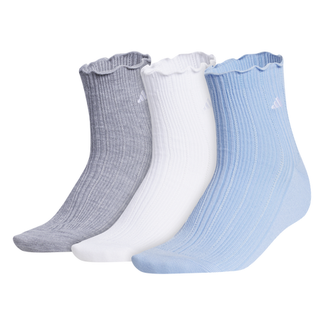 adidas Women's Performance Ruffle 3-Pack Quarter Sock-1