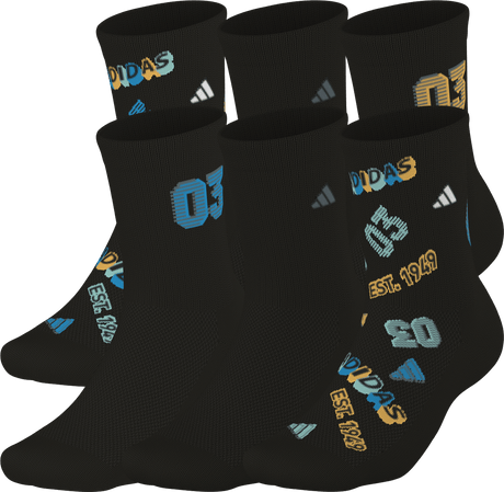 adidas Youth Cushioned Mixed 5.0 6-Pack Crew Sock-1