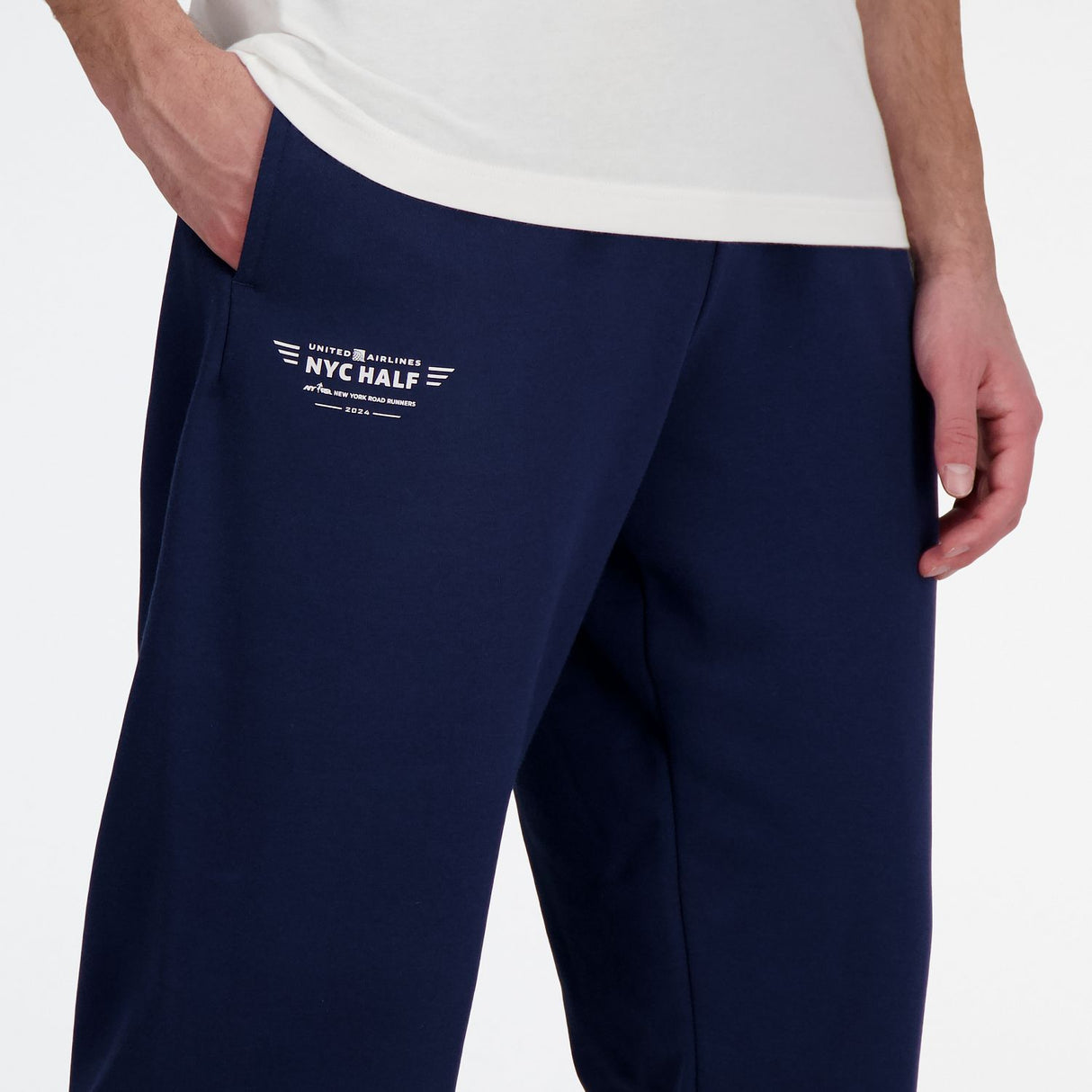 New Balance Men's United Airlines NYC Half French Terry Joggers-4