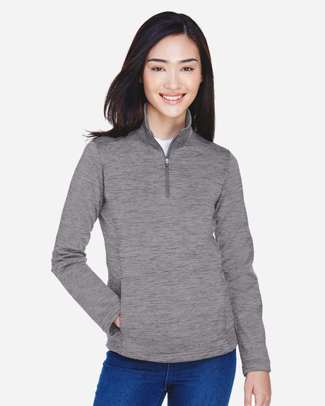 Devon & Jones Women's Newbury Mélange Fleece Quarter-Zip Pullover
