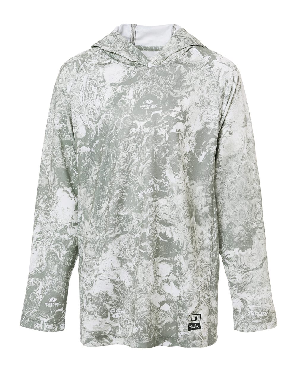 HUK Youth Pursuit Mossy Oak Printed Hooded Long Sleeve T-Shirt