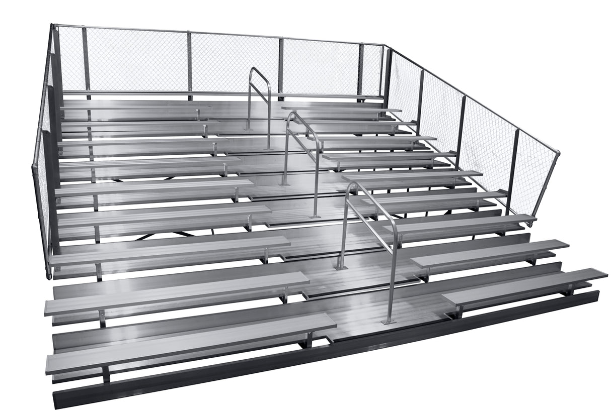 Gared 10-Row Fixed Spectator Stationary Bleacher with Aisle-1