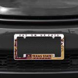 Rico Industries NCAA Texas State Bobcats Primary 12" x 6" Chrome License Plate Frame-1