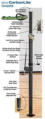 Bison CarbonLite Composite Volleyball System without Padding