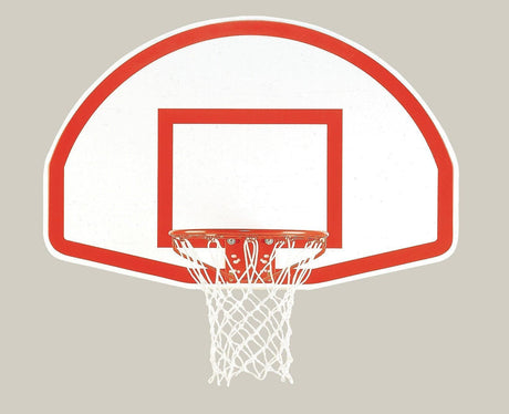 Bison Basketball Lifeguard White Aluminum Backboard with Border & Shooter's Square-1