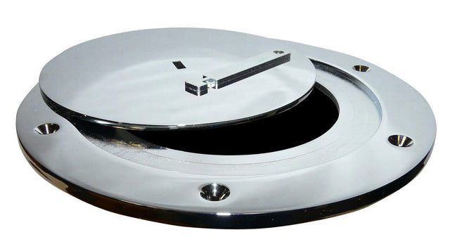 Bison Volleyball Chrome Plated Steel Swivel Floor Socket Cover Plate Only