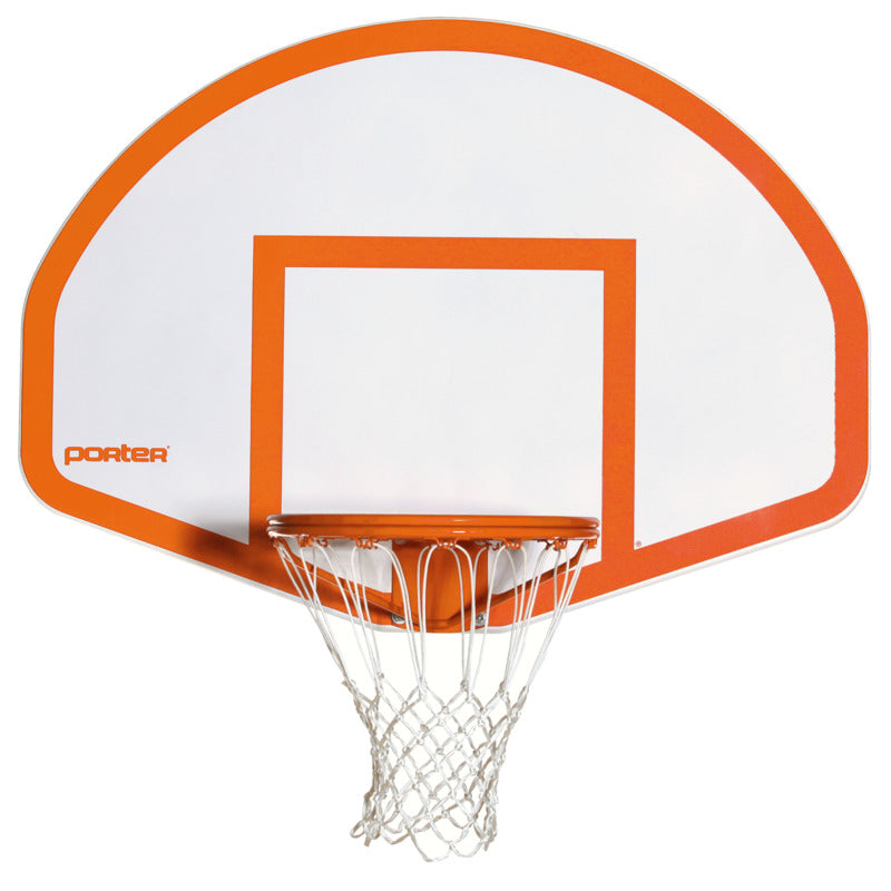 Porter Basketball Aluminum Fan Backboard; 54" X 39"; White; W/ Orange Striping