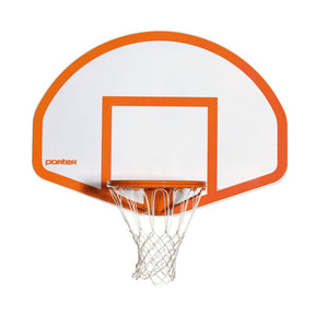 Porter Basketball Aluminum Fan Backboard; 54" X 39"; White; W/ Orange Striping