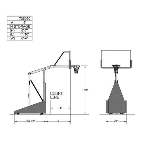 Porter Basketball 735 Competition Portable Backstop-2