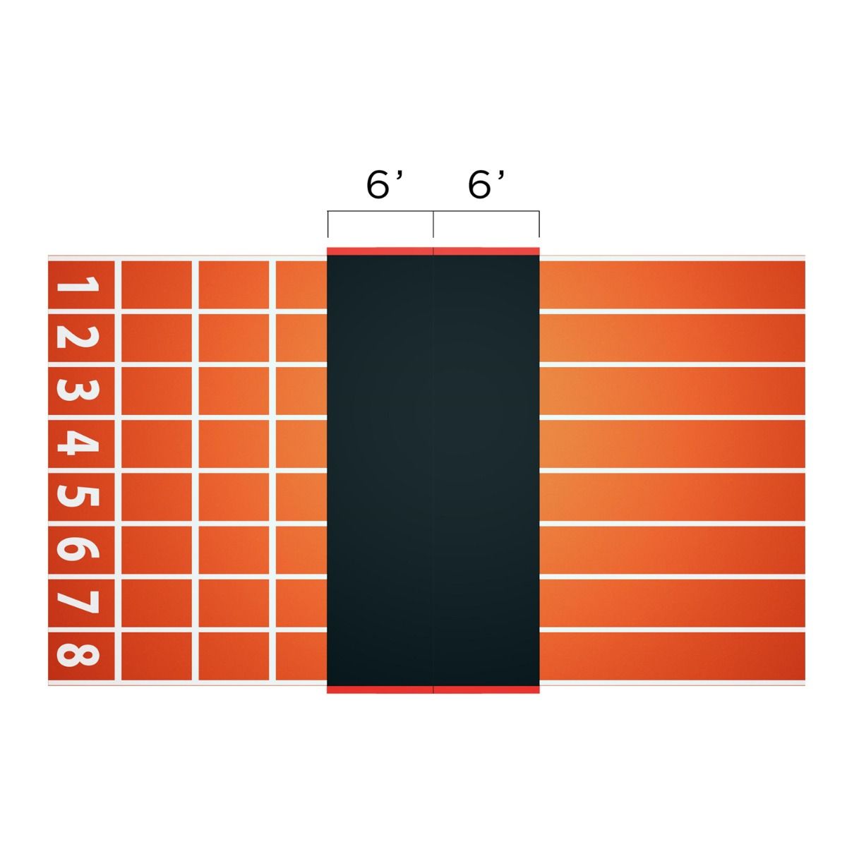 Gill Athletics Track Armor; 6' Wide; Charcoal-2