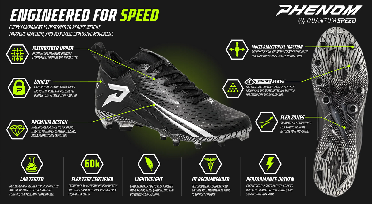 Phenom Elite Adult Quantum Speed 2.0 Football Cleats-43