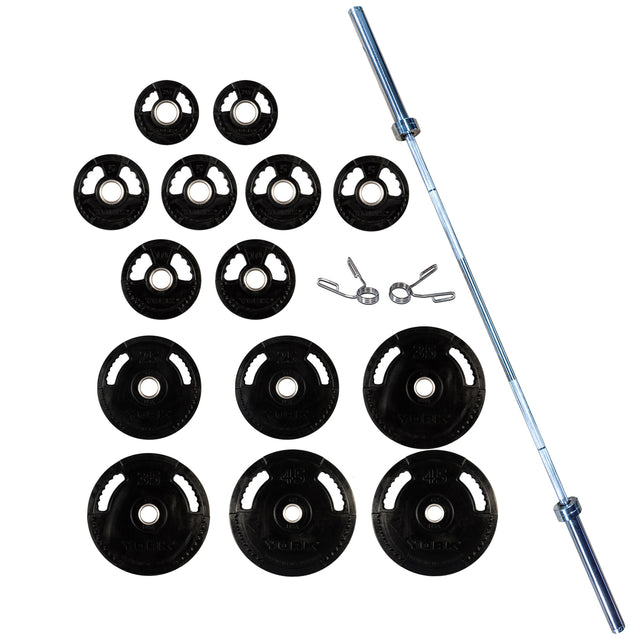 York Barbell G-2 Rubber Olympic Plate Set-1