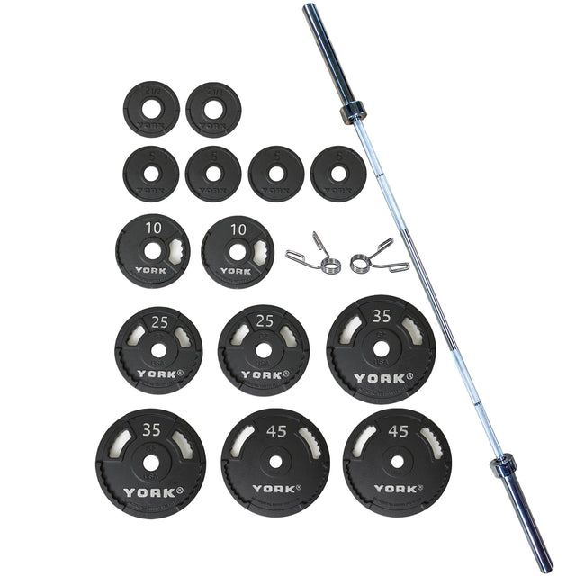 York Barbell G-2 Cast Iron Olympic Plate Set
