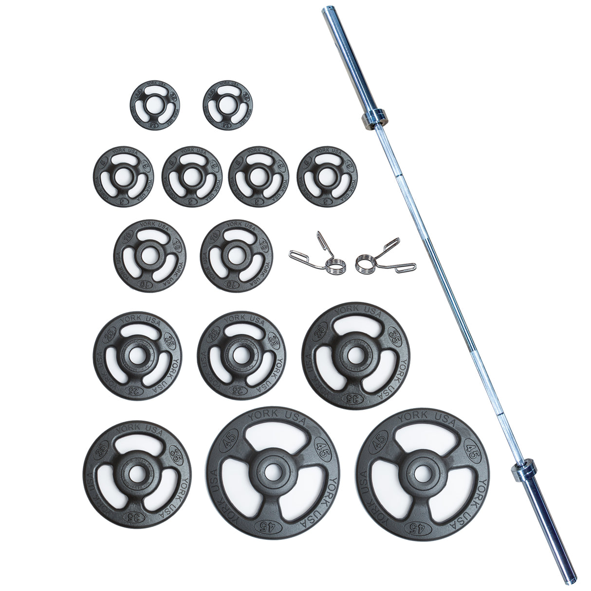 York Barbell Iso-Grip Steel Olympic Plate Set-1