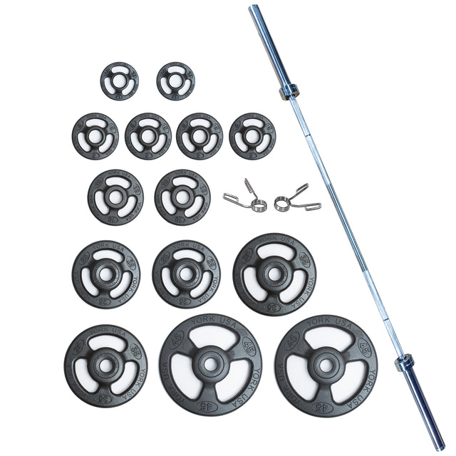 York Barbell Iso-Grip Steel Olympic Plate Set-1