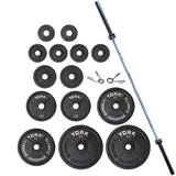 York Barbell Legacy Cast Iron Precision Milled Olympic Plate Set (300lb)-1