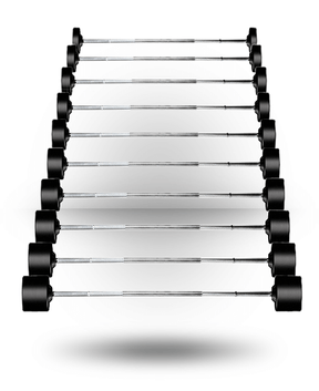 York Barbell Rubber Fixed Pro Straight Barbell Set