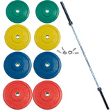 York Barbell Rubber Training Bumper Plate Set (Color, Metric)-1