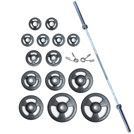 York Barbell Iso-Grip Rubber-Encased Steel Olympic Plate Set-1