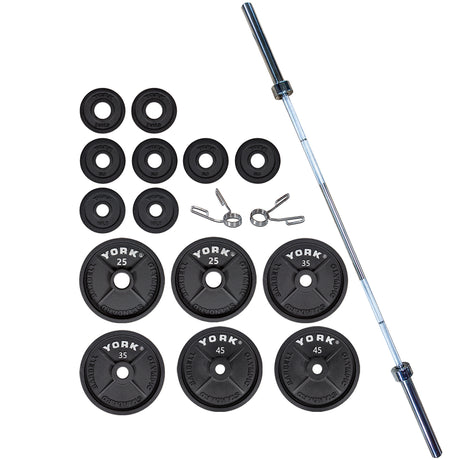 York Barbell 2″ Cast Iron Olympic Weight Plate Set (300lb)