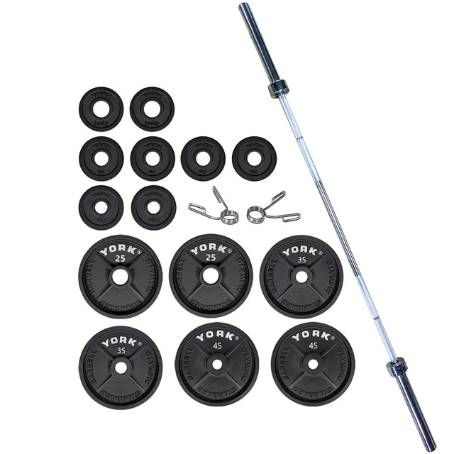 York Barbell 2″ Cast Iron Olympic Weight Plate Set (300lb)