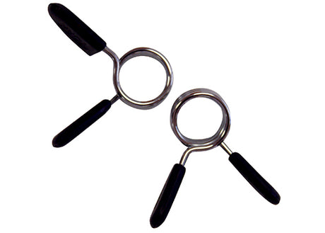 York Barbell Pair of 1″ Spring Collars with Rubber Grips-2