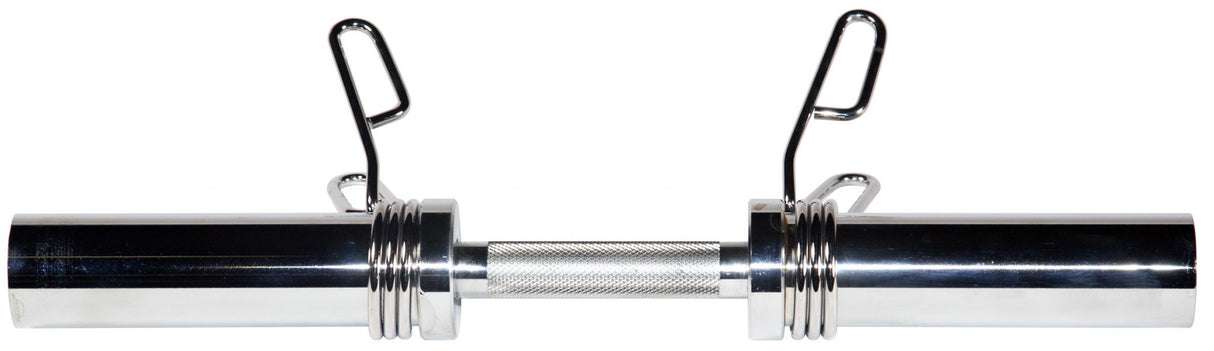York Barbell 20″ Olympic Dumbbell Handle w/ Spring Clip Collars-1