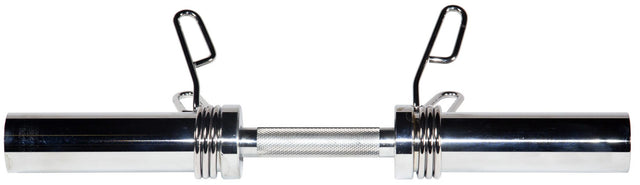 York Barbell 20″ Olympic Dumbbell Handle w/ Spring Clip Collars-1