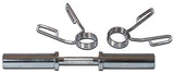 York Barbell 20″ Olympic Dumbbell Handle w/ Spring Clip Collars-2