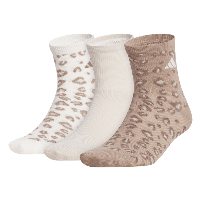 adidas Women's Leopard Luxe 3-Pack High Quarter Sock-1