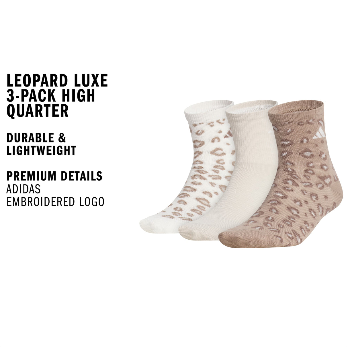 adidas Women's Leopard Luxe 3-Pack High Quarter Sock-2